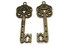 4 60mm Antique Bronze Classic Filigree Heart Metal Skeleton Key Charms
